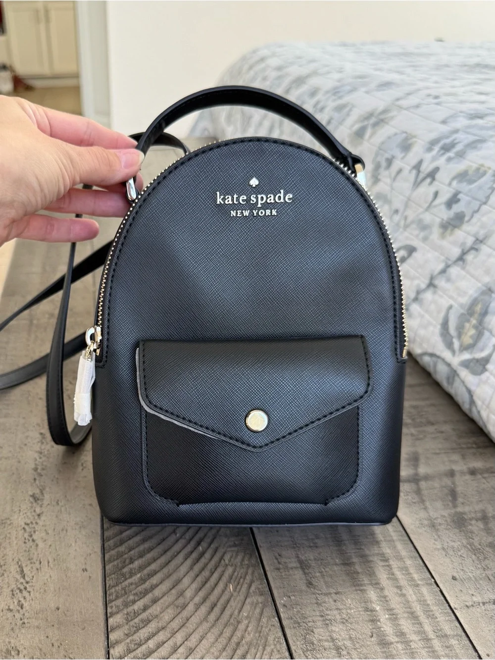 ♠️ Kate Spade Schuyler Saffiano Mini Backpack, Black NEW